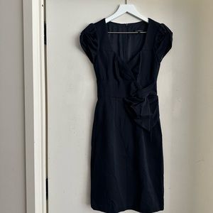 Nanette Lepore Navy Gathered Sheath Dress